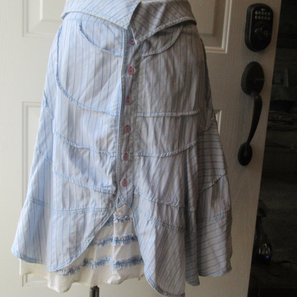NWOT Urban Outfitters Kimchi Blue striped oxford shirt skirt size 7